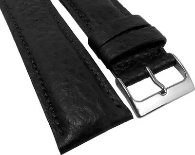 Produktbild von Herzog Cronografo Uhrenarmband schwarz > Kalbleder gepolstert genarbt, Stegbreite:22mm, Schließe:Schwarz