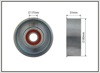 Produktbild von CAFFARO 500085 Spannrolle Keilrippenriemen 80mm für AUDI A4 Avant (8E5, B6) für NISSAN X-TRAIL (T30) für RENAULT KOLEOS (HY)