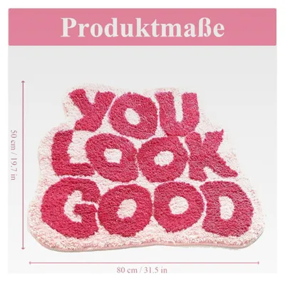 Produktbild von Badezimmerteppich Badematte Rosa 50 x 80 cm