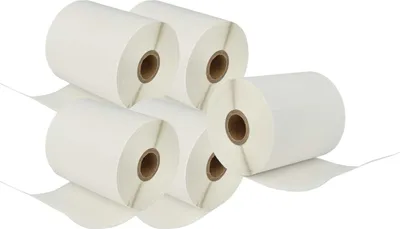 Produktbild von vhbw 5x Rolle 102mm x 50mm (836 Etiketten) Ersatz für Brother RD-S03E1 für Drucker Weiß
