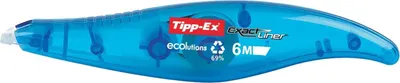 Produktbild von Tipp Ex Korrekturroller "ecolutions Exact Liner" 5 mm x 6 m blau-transparent