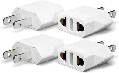 Productafbeelding van 4 stuks reisadapters, EU naar US adapter voor apparaten met Amerikaanse stekker