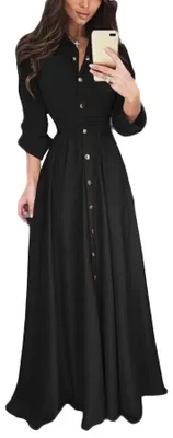 Imagen del producto de Solidchoice - Vestido de mujer con mangas largas y cuello en V