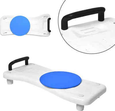 Obrázok produktu pre XMTECH sedadlo do vane doska do vane s otočným diskom sedadlo do vane, doska do vane, stolička do kúpeľne, pomôcka na kúpanie step-in pomôcka sedadlo doska, s čiernym madlom