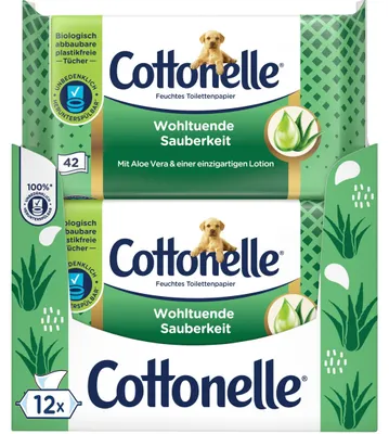 Immagine prodotto di Cottonelle Carta igienica umidificata Pulizia benefica 12 x 42 salviettine