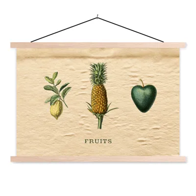 Produktbild von MuchoWow® Textilposter Obst - Lebensmittel - Ananas 60x40 cm mit holzfarbenen Rahmen - Bilder
