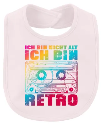 Produktbild von Ich bin nicht alt ich bin retro Kassette 80er Vintage 90er Tape Baby Lätzchen, Pink