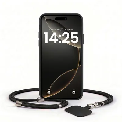 Produktbild von Handyhülle für Apple iPhone 17 mit Handykette Band Kordel Hülle Case Schutzhülle Schwarz