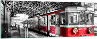 Produktbild von Bilder auf glas - Bahn Bahnhof Zug Transport - 90x30cm - Glasbilder - Wandbilder - Kunstdruck - zum Aufhängen bereit - Wanddekoration aus Glas - Glas Bilder - Wandbild auf Glas - GAB90x30-2558