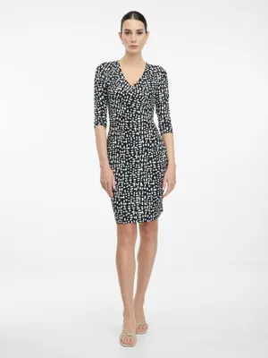 Produktbild von Orsay Schwarzes, gemustertes, knielanges Damenkleid XXS