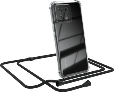Produktbild von EAZY CASE Handykette kompatibel mit Xiaomi 13, Handyhülle mit Umhängeband, Handykordel, Schutzhülle Clear, Band in Schwarz