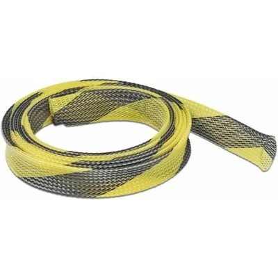 Produktbild von DeLOCK Geflechtschlauch dehnbar 2 m x 25 mm schwarz-gelb, Schwarz, Gelb, Polyester, -50 - 150 °C, 1 Stück(e), 2,5 cm, 2000 mm