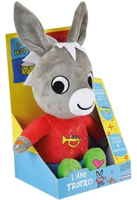 Productafbeelding van Interactief knuffelbeest Trotro JEMINI, 40 cm, officiële licentie, met 4 liedjes en een themamuziekje, stimuleert de auditieve ontwikkeling vanaf 12 maanden