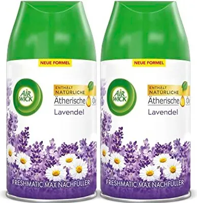 Produktbild von Air Wick Freshmatic Max Raumspray DUO – Nachfüller für den Air Wick Freshmatic Max – Duft: Lavendel – 2 x 250 ml Nachfüller Raumduft und Lufterfrischer