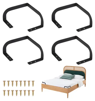 Produktbild von 4 Matratzenhalter gegen Verrutschen, 7 cm lange Matratzenhalterungen für Bettkanten, Matratzenstopper, rutschfeste Matratzenverbinder, Matratzenstabilisatoren, schwarz