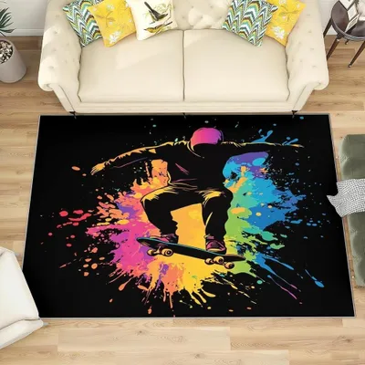 Imagen del producto de Alfombra antideslizante de color para sala de estar, 60 x 90 cm