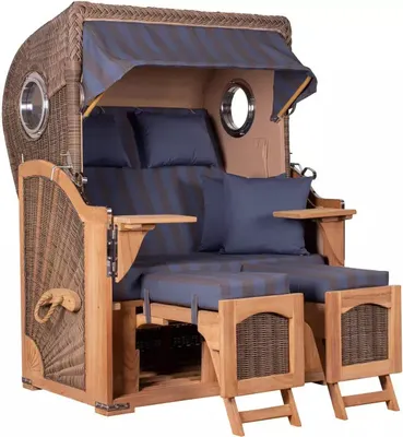 Produktbild von Strandkorb Rantum Teak PE grey Dessin 582