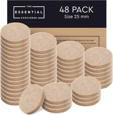 Produktbild von Filz Pads für Holzböden - 25 x 25 mm Runde Filz Pads - 48 Stück
