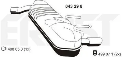 Produktbild von ERNST 043298 Endschalldämpfer für OPEL Signum CC (Z03) Auspuff