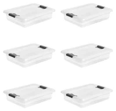 Productafbeelding van keeeper opbergbox, 6 stuks met deksel en schuifsluiting, 39,5 x 29 cm