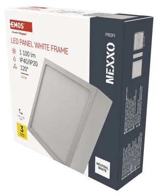 Image de EMOS Luminaire LED NEXXO, carré, blanc, 12,5W, blanc neutre, ZM6135