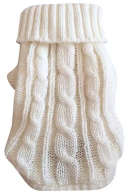 Obrázek produktu pro Zimní oblečení pro středně velké psy, svetry pro domácí mazlíčky, měkké psí bundy, teplé zimní svetry – bílé – M (1,5–2,5 kg)