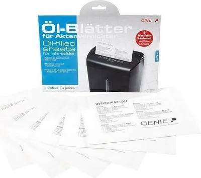 Produktbild von 6 GENIE Aktenvernichter Ölpapier Öl Papier Ölblätter Blätter