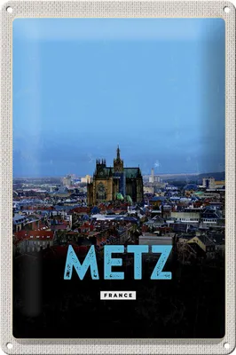Produktbild von Blechschild Reise 20x30cm Metz France Panorama Retro