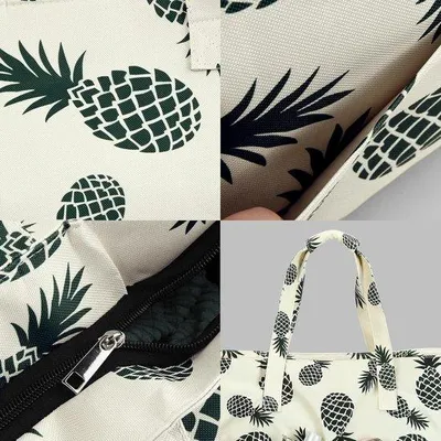 Productafbeelding van Famanu strandtas XXL - Lichtgewicht, opvouwbaar, met ananasprint
