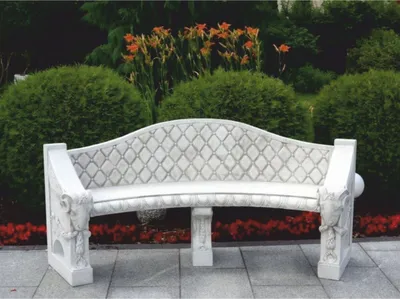 Produktbild von Casa Padrino Barock Beton Gartenbank Grau 196 cm - Barock Garten & Terrassen Möbel