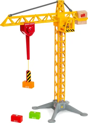 Produktbild von BRIO World 33835 Duży dźwig budowlany ze światłem - Akcesorium do kolejki drewnianej BRIO - Zalecane dla dzieci w wieku 3 lat i starszych