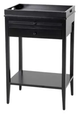 Produktbild von Casa Padrino Luxus Art Deco Beistelltisch aus Mahagoni und Gmelina Holz - Schwarz, 52 x 36 x H. 82 cm