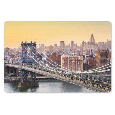 Produktbild von MuchoWow® Schreibtischunterlage Manhattan-Brücke in New York 60x40 cm - XXL Mauspad - Großes Mauspad
