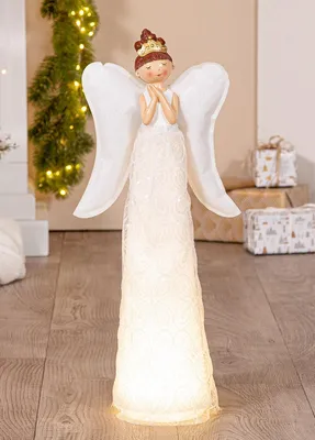 Obrázek produktu pro Gilde Figur (LED), Anděl, Eleni, plast, bílá barva, balení 2 kusů, výška: 57,00 cm, šířka: 24,00 cm, hloubka: 14,00 cm, kód: 60512