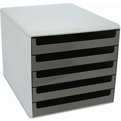 Immagine prodotto di Cassettiera 5 cassetti aperta grigio chiaro/grigio scuro