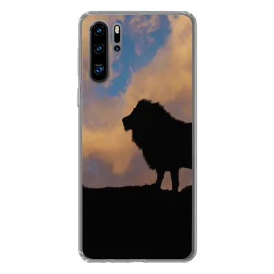 Produktbild von MuchoWow® Handyhülle Schutzhülle Hülle für Huawei P30 Pro Löwe - Sonnenuntergang - Wild Silikon Softcase Handy Hülle - Schutzdeckel
