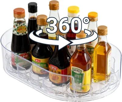 Produktbild von Kühlschrank Organizer Drehteller, 360° Rondell Küchen Gewürzregal, Gewürz Organizer Drehplatte, Küchenaufbewahrung für Küchen, Kühlschrank, Schränke