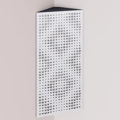 Produktbild von 2er-Pack – Schmale akustische Eck-Bassfalle mit Samtstoff | 50x23x10 cm |Reflexion - Schalldämmung | [REBAT - Weiß |Weiß]