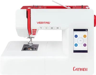 Produktbild von Veritas Carmen, Rot, Weiß, Computergesteuerte Nähmaschine, Overlock, Nähen, 1 Schritt, Variabel, Tasten, Berührung