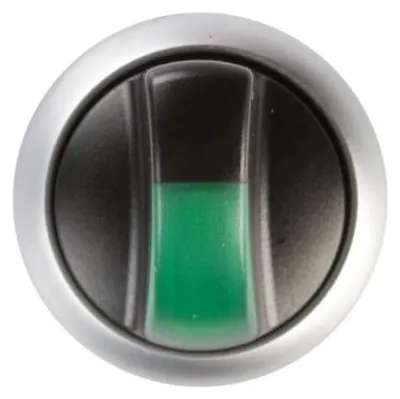Imagen del producto de EATON M22-WRLK-G, botón selector iluminado, 216827, 2 posiciones, verde, con bloqueo. 216827