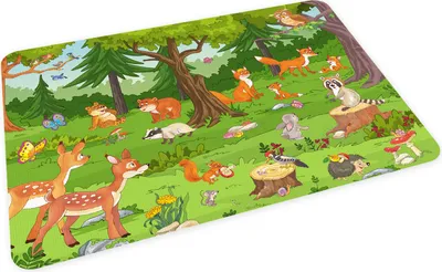 Produktbild von stabiles Vinyl Tischset Waldtiere Kinder Platzset abwaschbar