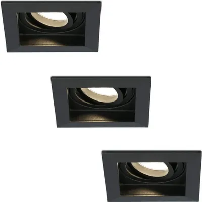 Produktbild von hoftronic LED Einbaustrahler 3x 4W 345lm 2700K Schwarz IP20 Dimmbar Schwenkbar