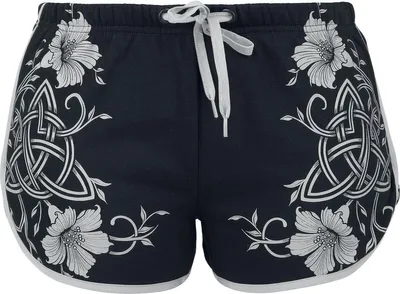 Produktbild von Black Premium by EMP Damen schwarze Shorts mit Print XL