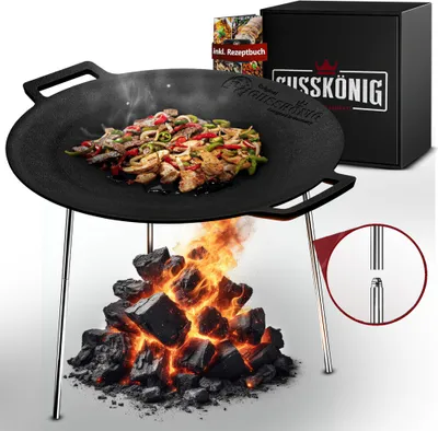 Produktbild von Gusskönig Feuerplatte 45 cm, abnehmbar Füße, 3-fach verstellbar
