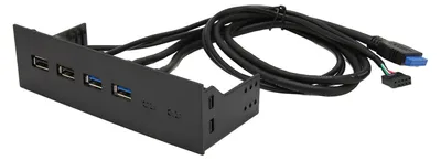 Obrázek produktu pro 5,25palcový rozbočovač USB 3.0 na přední panel s 4 porty, vysokorychlostní 5 Gb/s, 19pinový rozbočovač USB na přední panel pro PC