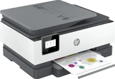 Produktbild von HP OfficeJet 8012e All-in-One-Drucker, Farbe, Drucker für Zu Hause, Drucken, Kopieren, Scannen, Automatische Dokumentenzuführung für 35 Blatt; Beidseitiger Druck; Kapazitiver Touchscreen-MGD (Mono-Grafikkarte)
