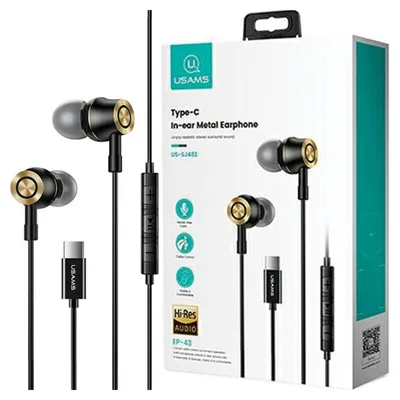 Immagine prodotto di Cuffie stereo Usams Ep-43 Metalusb-C nero/nero Hsep4301