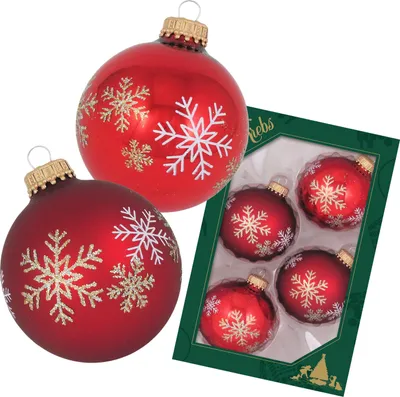 Produktbild von Christbaumkugeln Weihnachtskugeln Glas Ø 7 cm 4 Stück rot