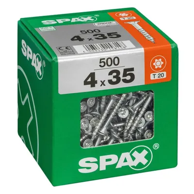 Immagine prodotto di Confezione da 500 viti SPAX Torx in acciaio Testa Svasata, Diam.4 mm x L.35 mm