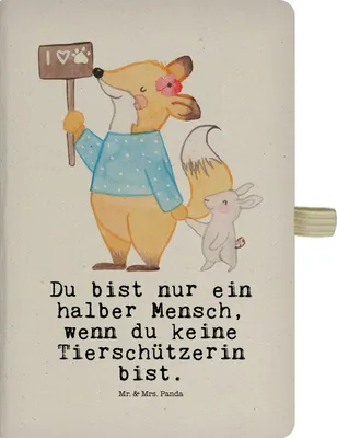 Produktbild von Mr. & Mrs. Panda Gedankenbuch Tierschützerin Herz - Transparent - Geschenk, Tagebuch, skizzenbuch a4, notizbuch, Adressbuch, Kladde, Journal, Jubiläum